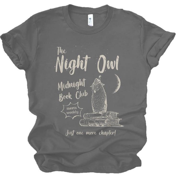 Night Owl Book Club Bookish Book Lover Tee Unisex Jersey T-Shirt Night Owl Book Club Bookish Book Lover Tee Unisex Jersey T-Shirt