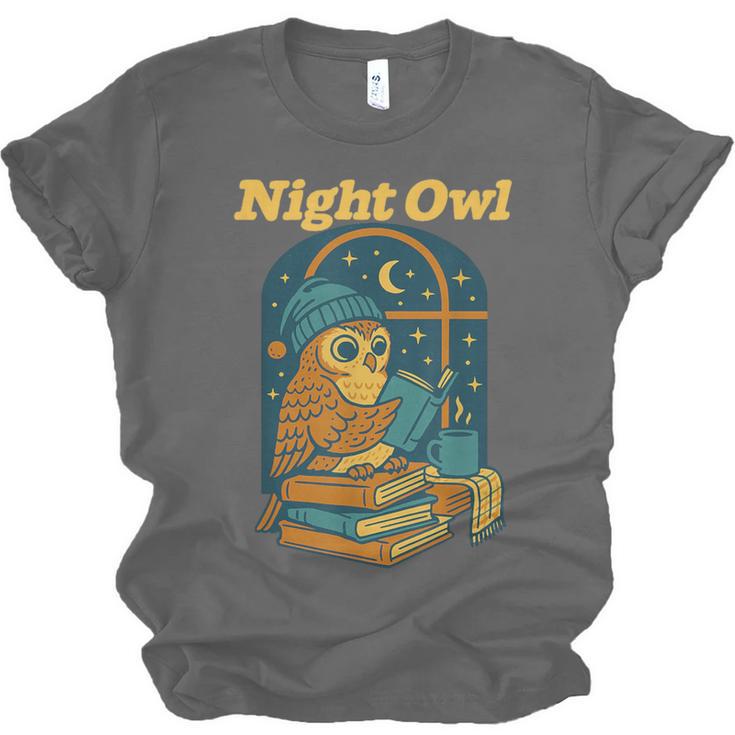 Night Owl Cozy Reading Tea Coffee Lover Bookworm Cute Unisex Jersey T-Shirt Night Owl Cozy Reading Tea Coffee Lover Bookworm Cute Unisex Jersey T-Shirt