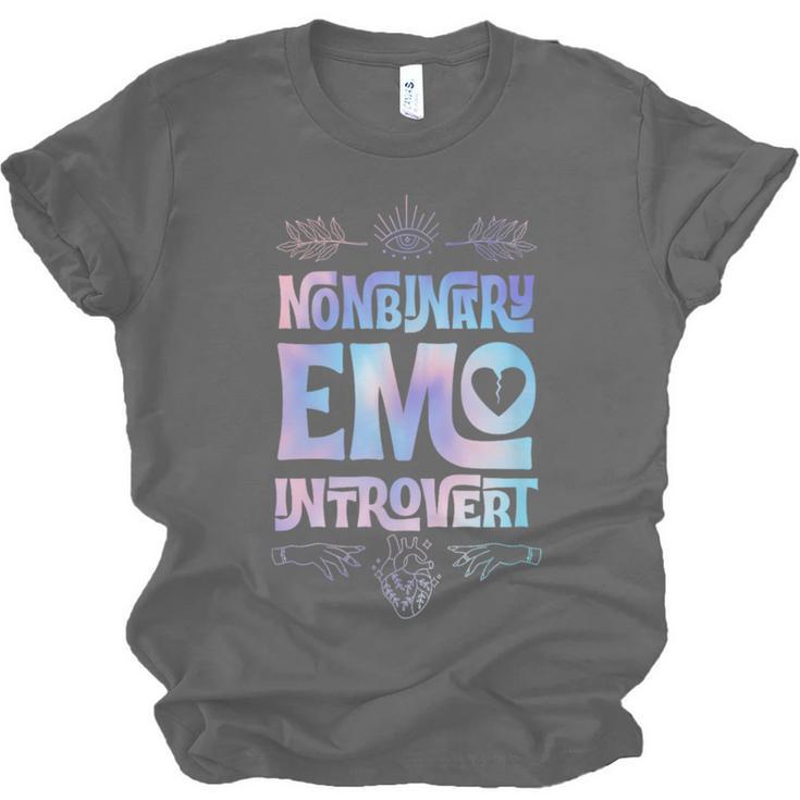 Nonbinary Emo Introvert Pride Trendy Mystic Teen Goth Style Unisex Jersey T-Shirt Nonbinary Emo Introvert Pride Trendy Mystic Teen Goth Style Unisex Jersey T-Shirt