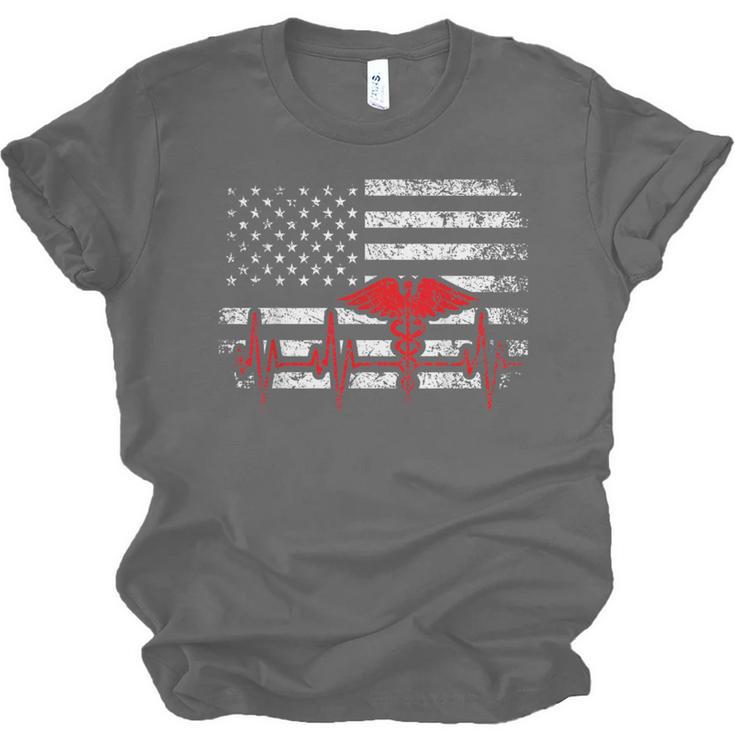 Nurse 2018 American Flag Tee Nursing School Graduation Unisex Jersey T-Shirt