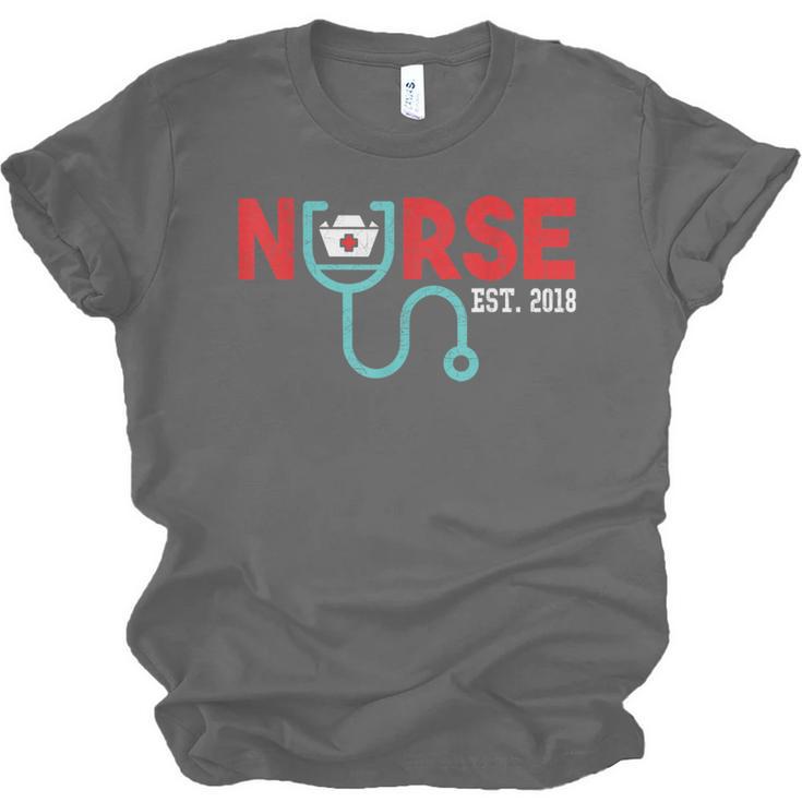 Nurse Est 2018 New Graduation Nursing School T-Shirt Unisex Jersey T-Shirt