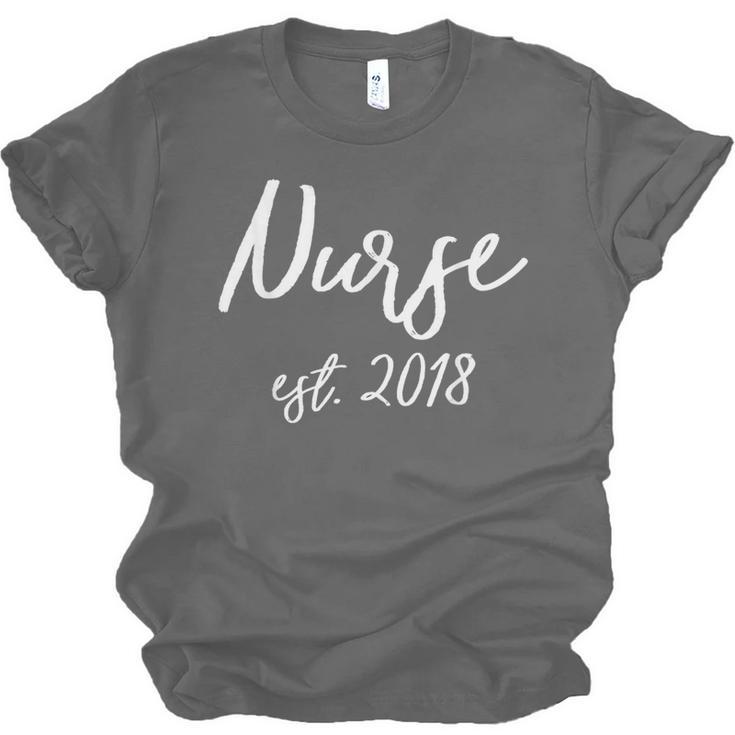 NURSE EST 2018 New Nursing School Graduation Shirt Unisex Jersey T-Shirt