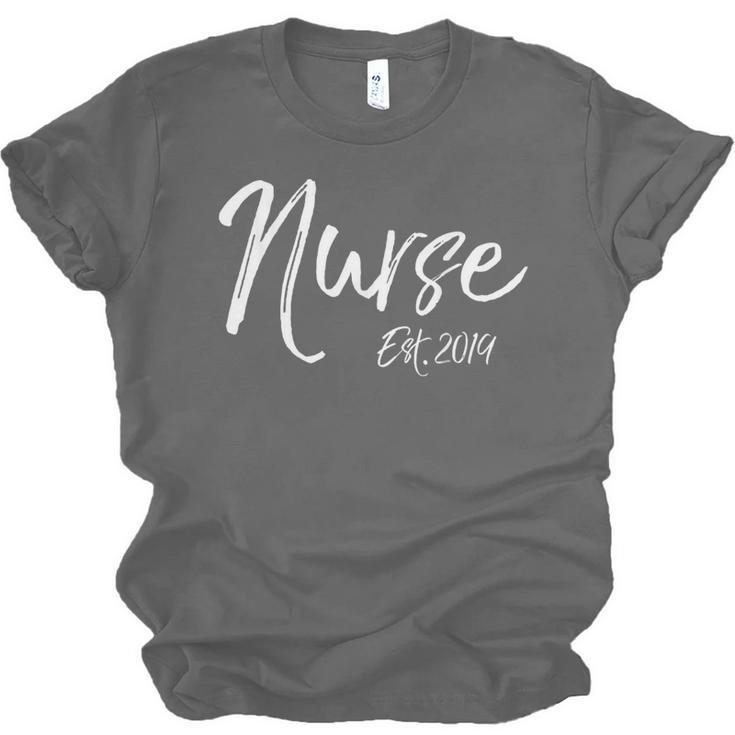 Nurse Est 2019 Shirt Women Nursing School Graduation Unisex Jersey T-Shirt