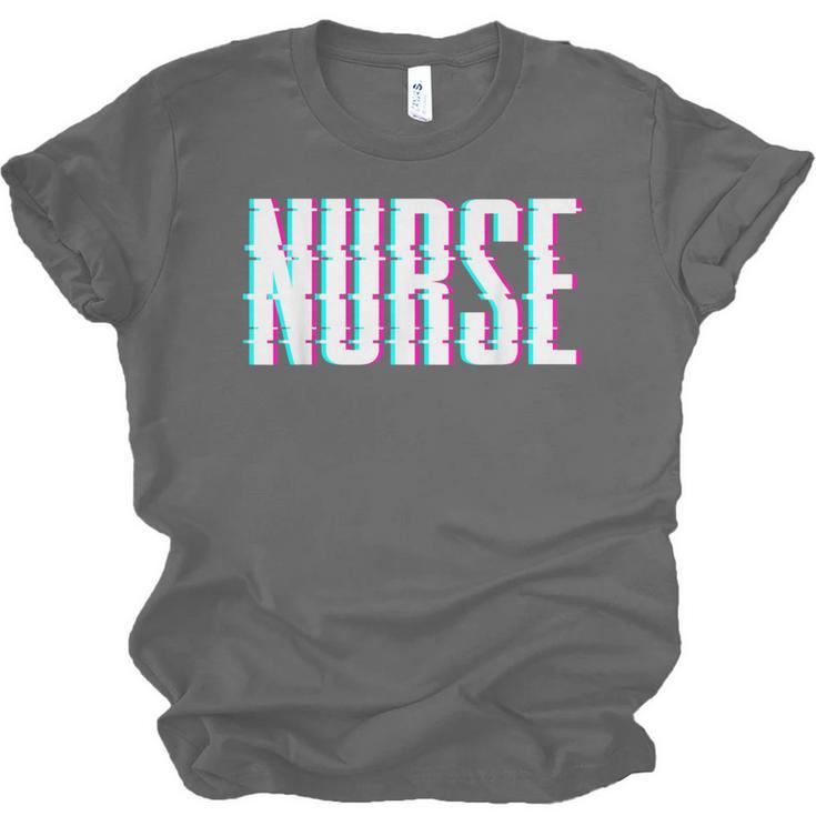 Nurse Glitch Aesthetic Graduation Nurse Glitch Graphic Art Unisex Jersey T-Shirt
