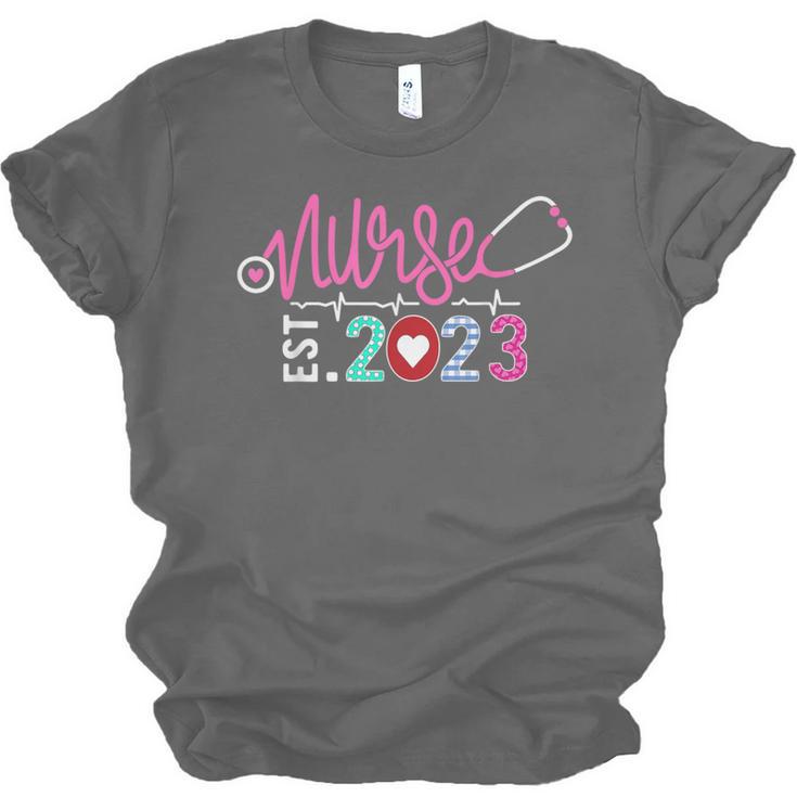 Nurse Graduation RN Nursing School Nurse Established 2023 Unisex Jersey T-Shirt