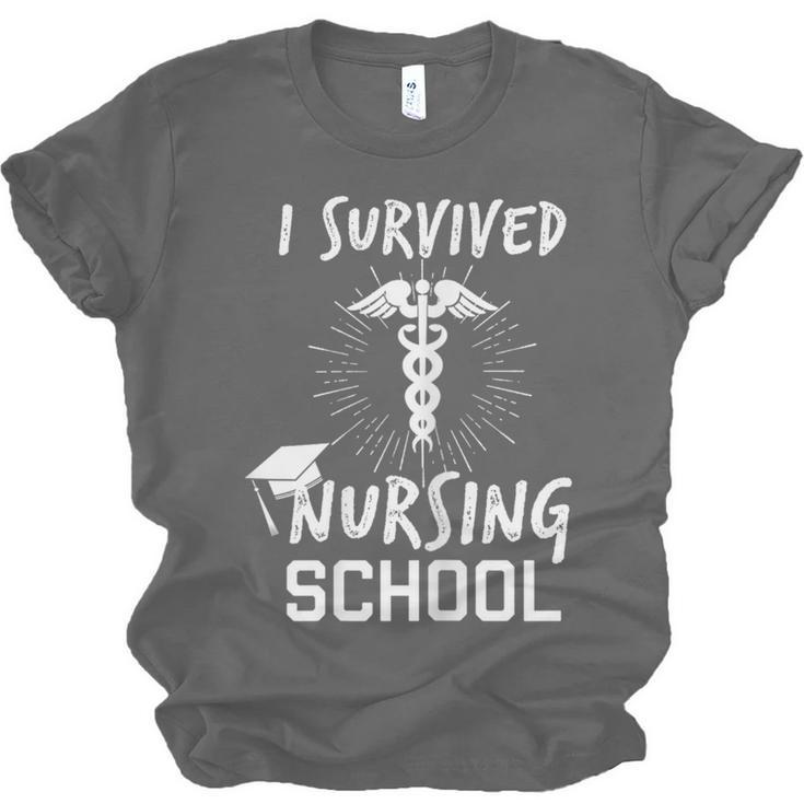 Nursing School Graduation Shirt I Survived RN Gift Unisex Jersey T-Shirt