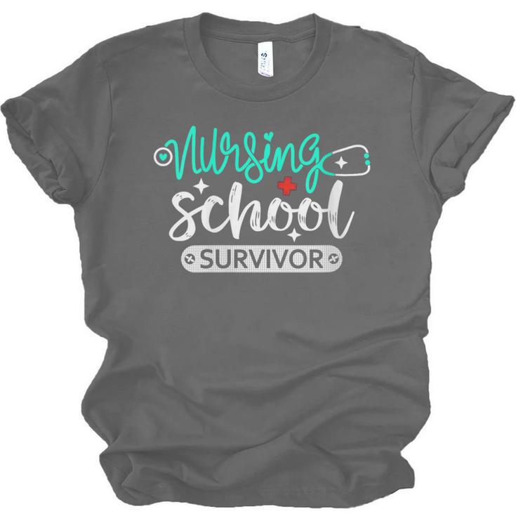 Nursing School Survivor RN Grad Nurse Graduation Student Unisex Jersey T-Shirt