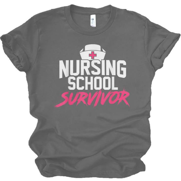 Nursing School Survivor Shirt Graduation Party Tee Unisex Jersey T-Shirt