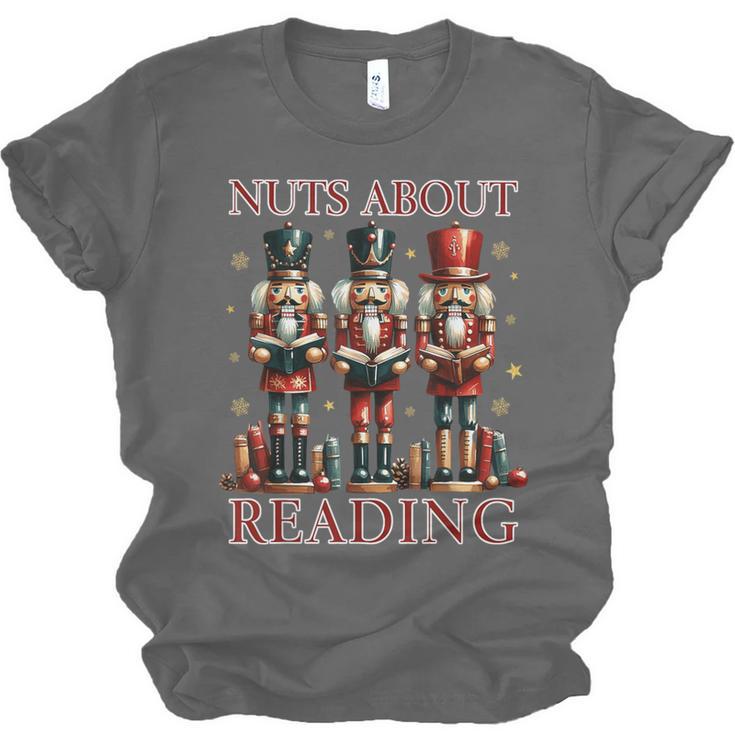 Nuts About Reading Nutcracker Reading Book Lover Christmas Unisex Jersey T-Shirt