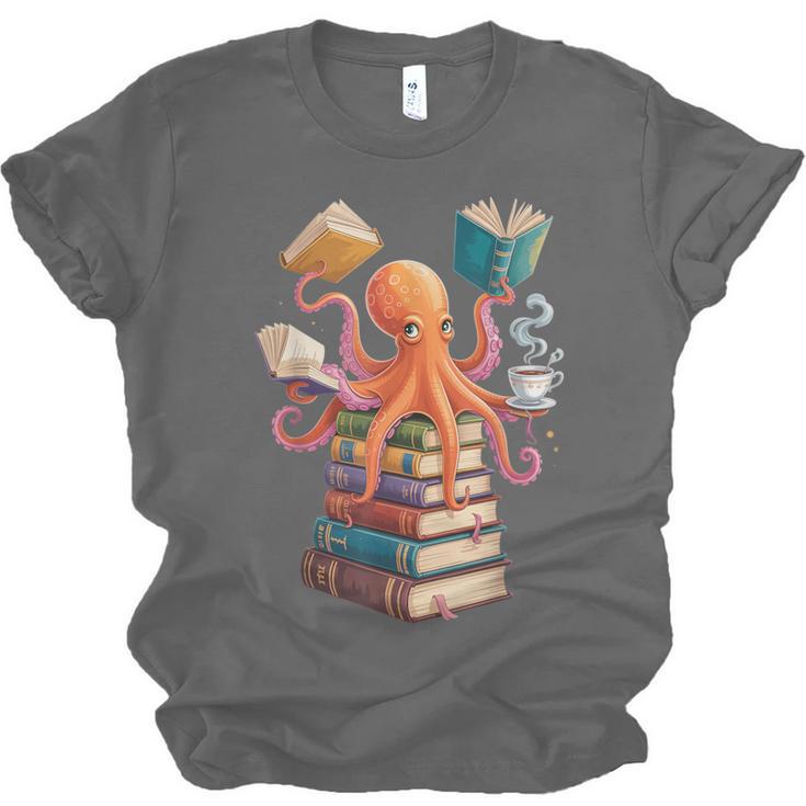 Octopus Book Reading Book Reader Ocean Octopus Unisex Jersey T-Shirt
