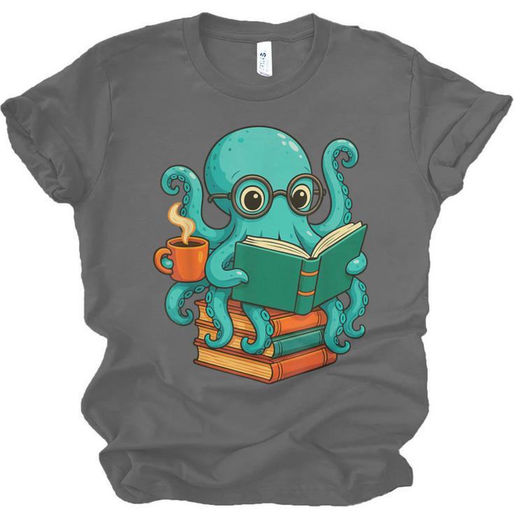 Octopus Reading Book Reading Bookworm Reader Unisex Jersey T-Shirt