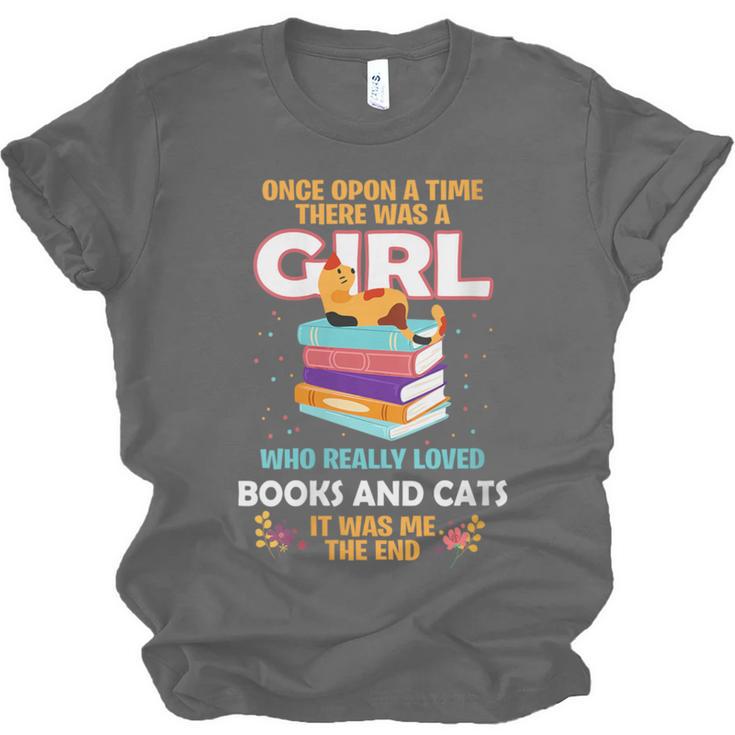 Once Upon A Time There Was A Girl Who Loves Books And Cats Unisex Jersey T-Shirt