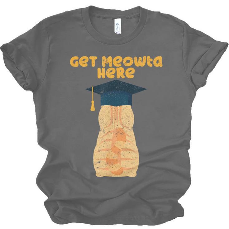 Orange Tabby Cat Graduation Distressed Shirt For Grads For Men Women Girls Kids Unisex Jersey T-Shirt
