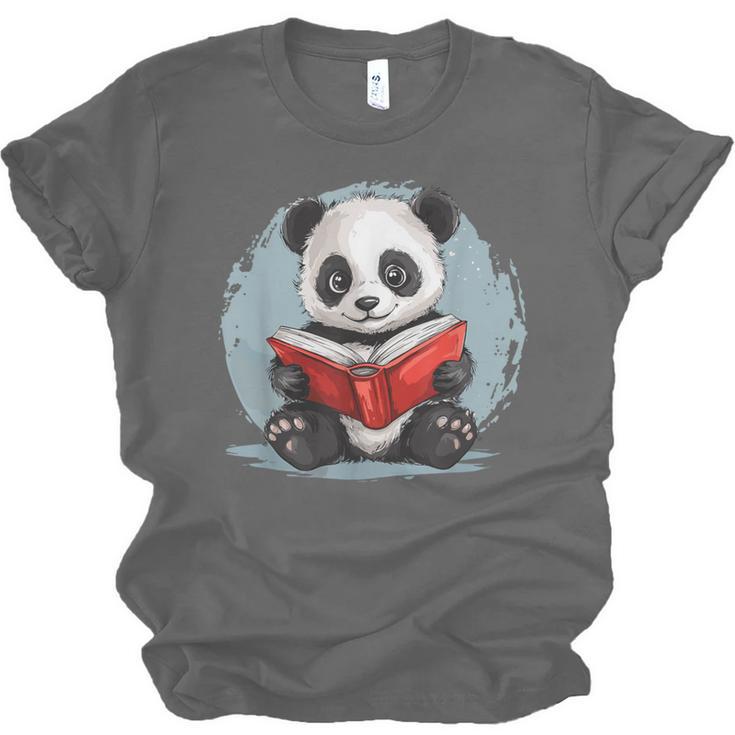 Panda With Book For Reading Enthusiasts Unisex Jersey T-Shirt
