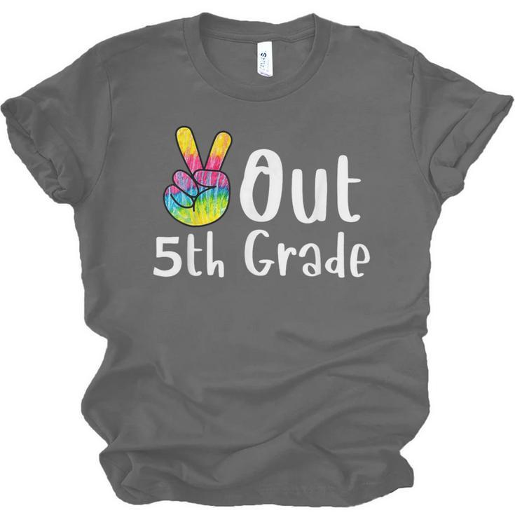 Peace Out 5th Grade Tie Dye Graduation Class Of 2026 Unisex Jersey T-Shirt