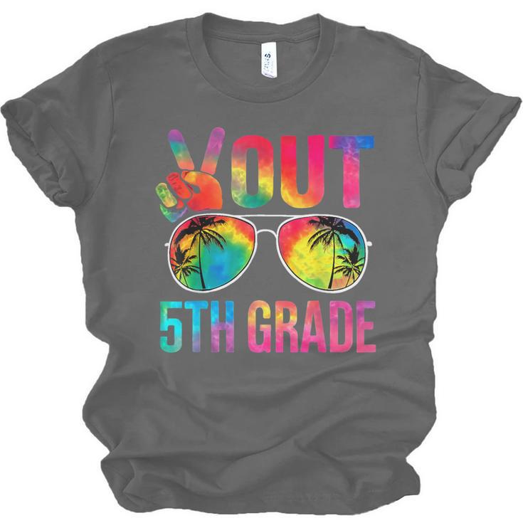 Peace Out 5th Grade Tie Dye Graduation Last Day Of School Unisex Jersey T-Shirt
