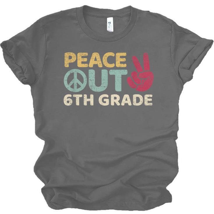 Peace Out 6th Grade Graduation Last Day Of School Unisex Jersey T-Shirt