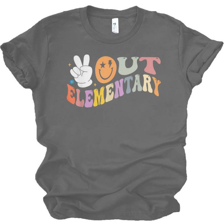 Peace Out Elementary Graduation Graduate Class Of 2025 Unisex Jersey T-Shirt