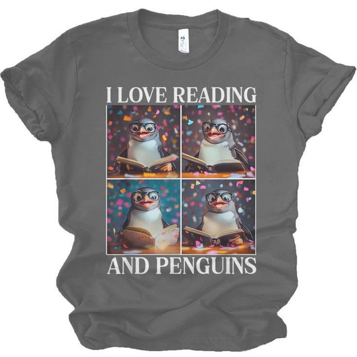 Penguin Love Reading And Penguins Child Book Lover Unisex Jersey T-Shirt