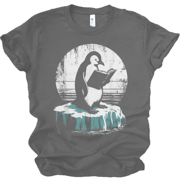 Penguin Reading A Book Vintage Graphic Bookworm Lover Unisex Jersey T-Shirt Penguin Reading A Book Vintage Graphic Bookworm Lover Unisex Jersey T-Shirt