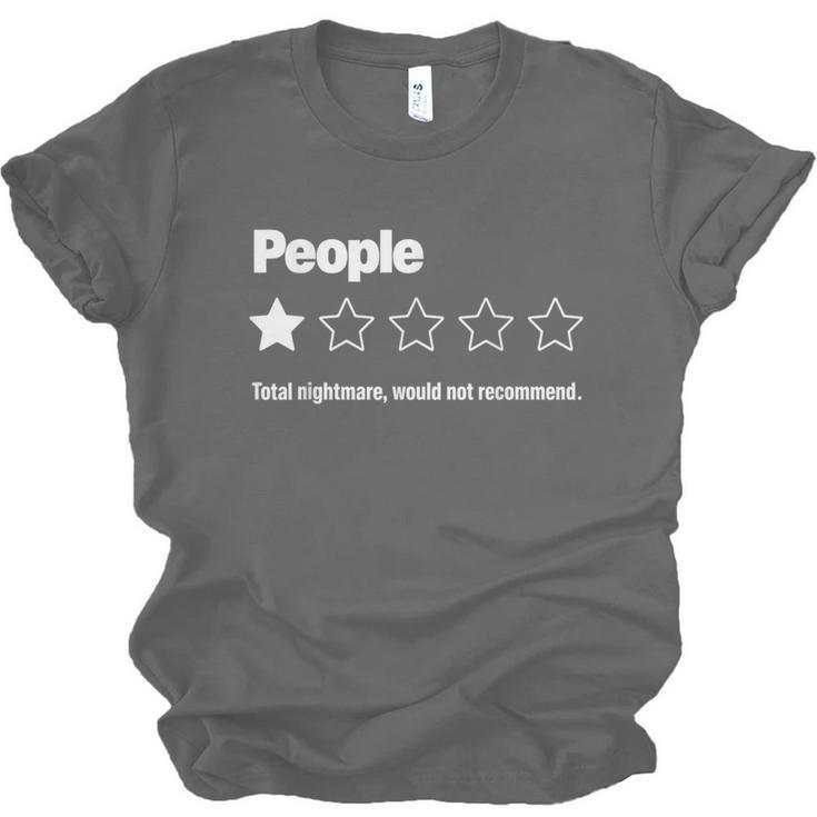 People One Star Rating Would Not Recommend Introvert Unisex Jersey T-Shirt People One Star Rating Would Not Recommend Introvert Unisex Jersey T-Shirt