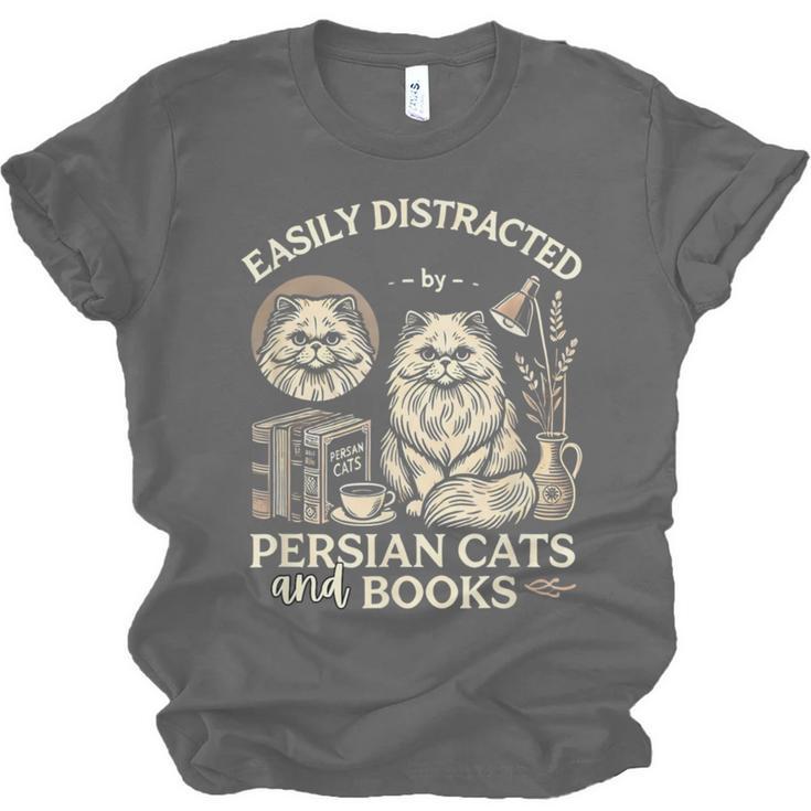 Persian Cat Persian Cats Persian Cats And Books For Men Women Kids Unisex Jersey T-Shirt Persian Cat Persian Cats Persian Cats And Books For Men Women Kids Unisex Jersey T-Shirt
