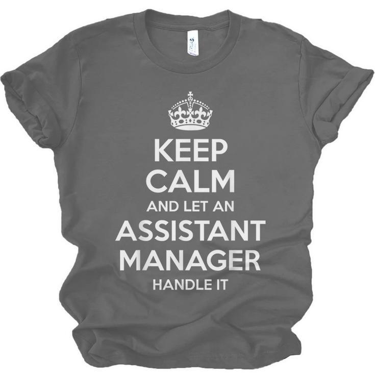Personalized Keep Calm Graduation Christmas Team Assistant Manager Job Title Profession Birthday Unisex Jersey T-Shirt