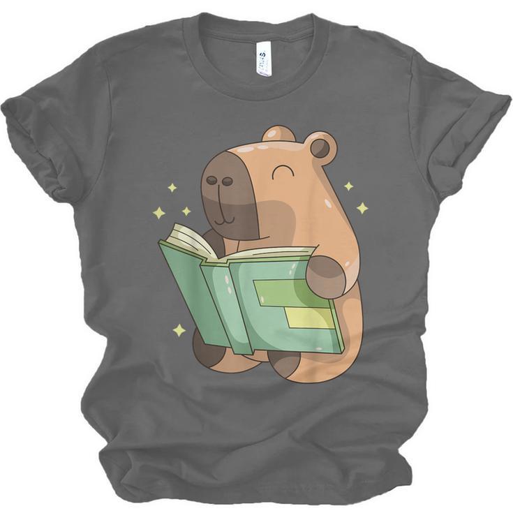Pet Capybara Is Reading Library Capy Word Book Day Teacher Men Women Kids Unisex Jersey T-Shirt