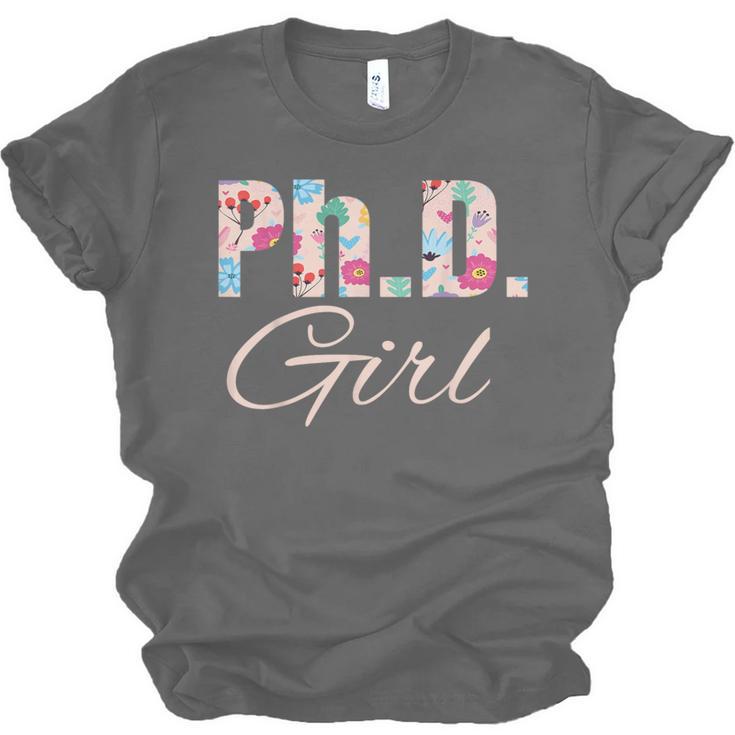 PhD Girl Doctorate Degree Graduation Women Her Psychology Unisex Jersey T-Shirt