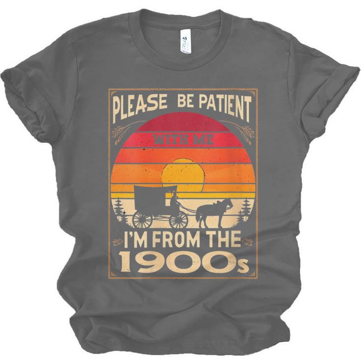 Please Be Patient I'm From The 1900s Sunset Vintage Wagon Unisex Jersey T-Shirt