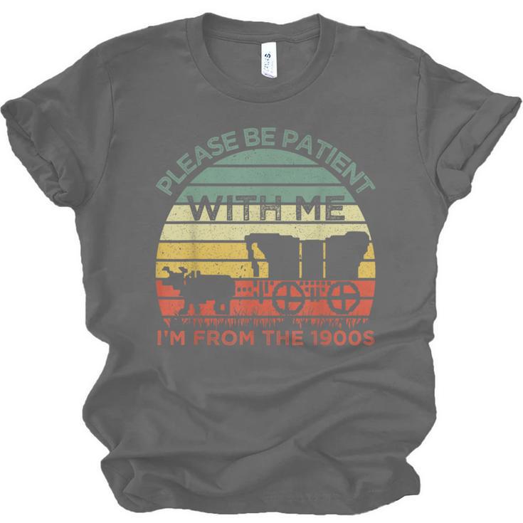Please Be Patient With Me I'm From The 1900s Vintage Sunset Unisex Jersey T-Shirt