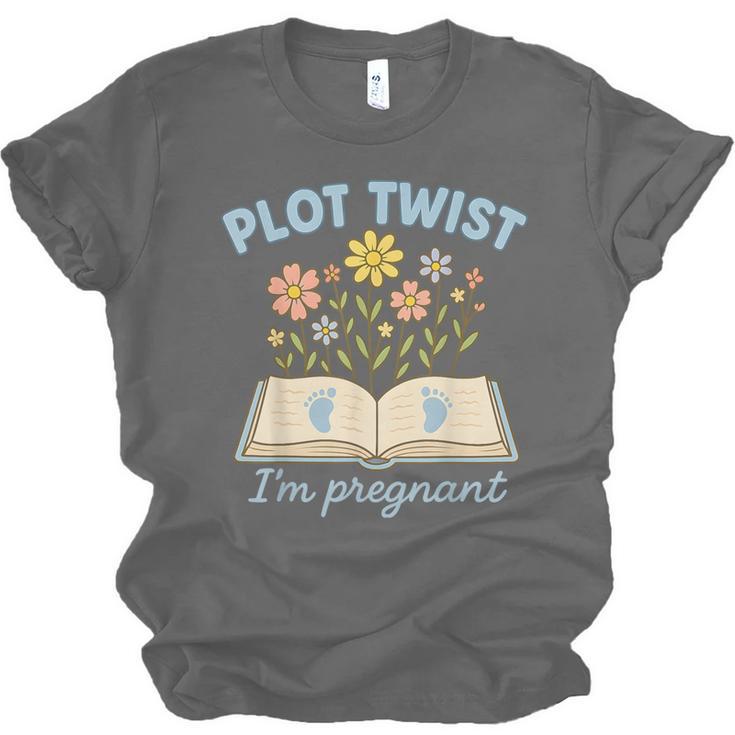 Plot Twist I'm Pregnant Literary Pregnancy Announcement Book Unisex Jersey T-Shirt