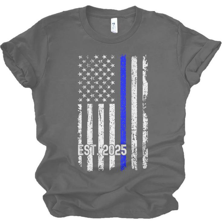 Police Graduation Est 2025 Back Print Police Academy Vintage Unisex Jersey T-Shirt