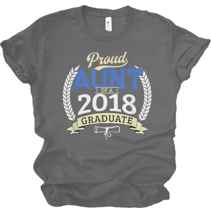 Proud Aunt Of 2018 Graduate Shirt Graduation Grad Unisex Jersey T-Shirt