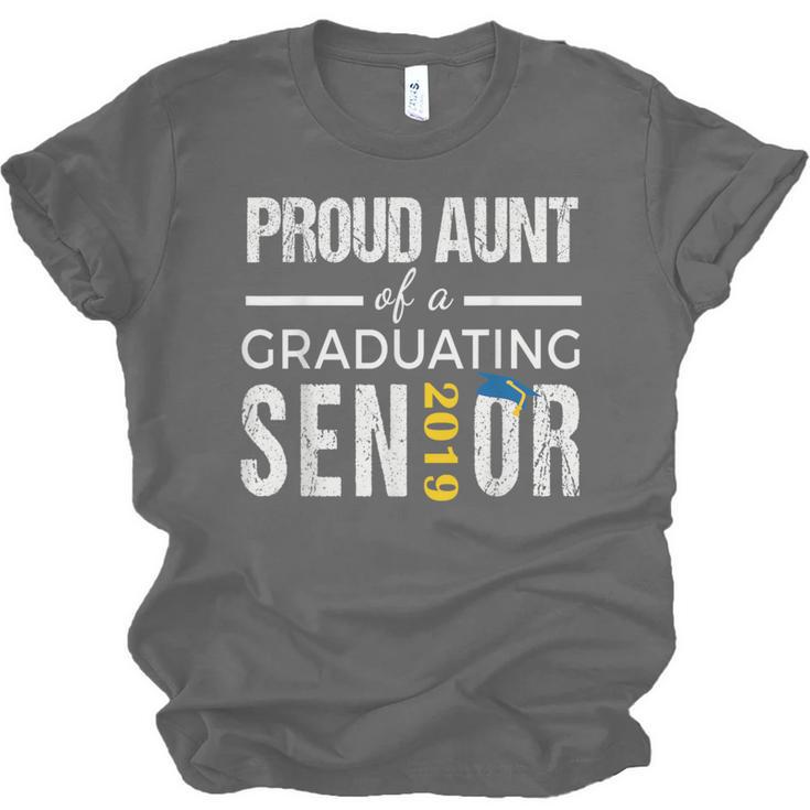 Proud Aunt Of 2019 Senior Graduation Shirt Family Graduation Unisex Jersey T-Shirt