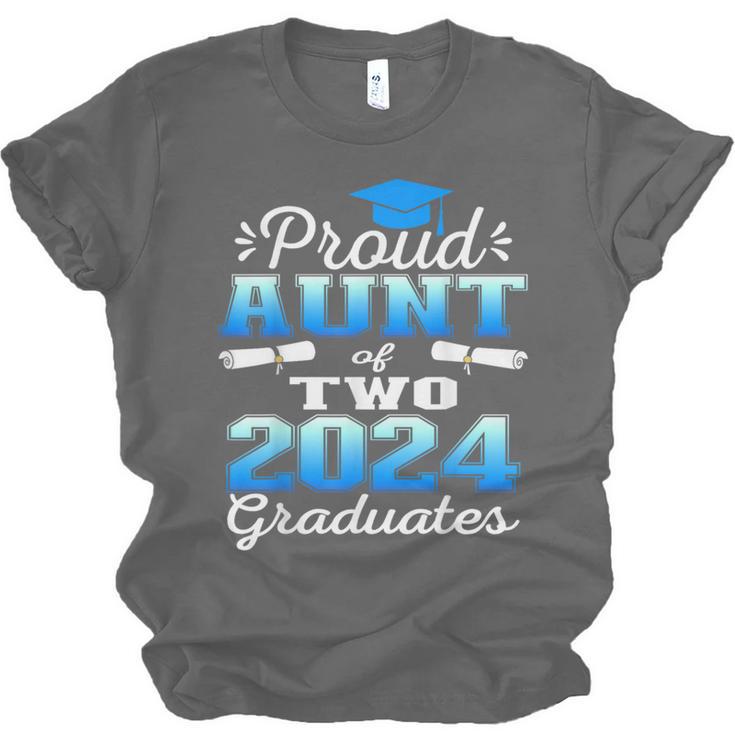 Proud Aunt Of Two 2024 Graduate Class 2024 Graduation Family Unisex Jersey T-Shirt