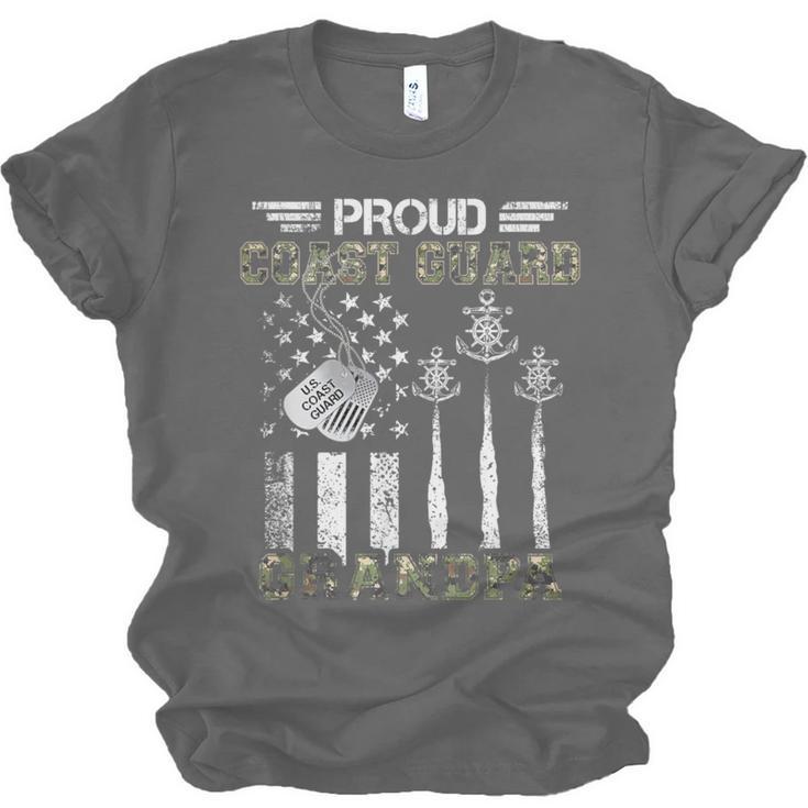 Proud Coast Guard Grandpa US Coast Guard Graduation Grandpa Unisex Jersey T-Shirt