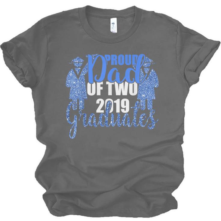 Proud Dad Of Two 2019 Graduates Twin Papa Graduation Unisex Jersey T-Shirt