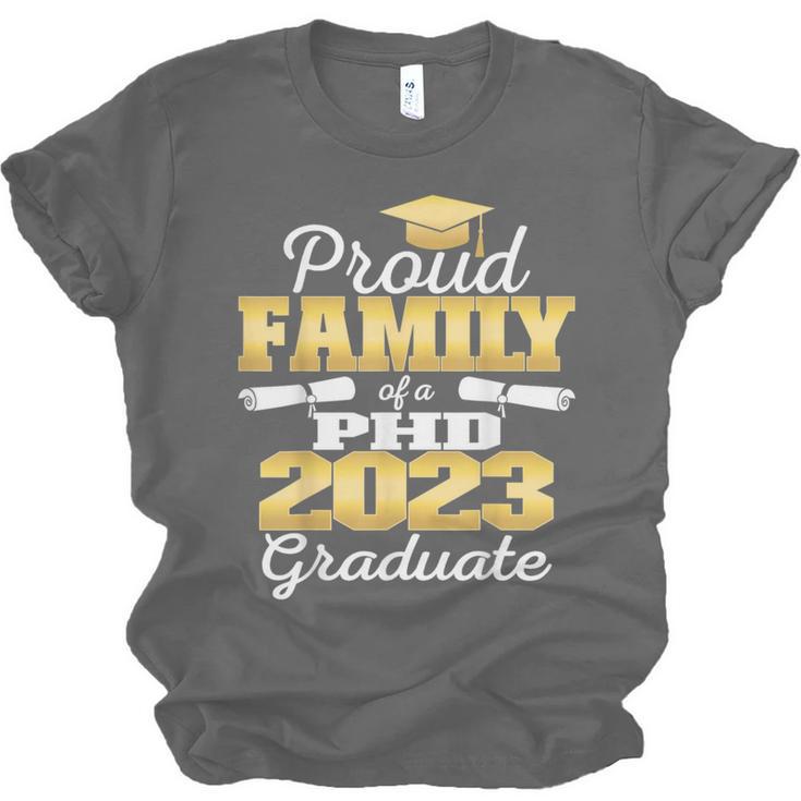 Proud Family Class Of 2023 PHD Graduate Doctorate Graduation Unisex Jersey T-Shirt