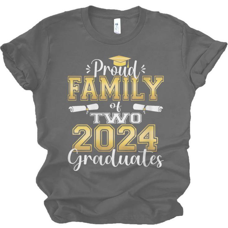 Proud Family Of Two 2024 Graduate Class 2024 Graduation Unisex Jersey T-Shirt