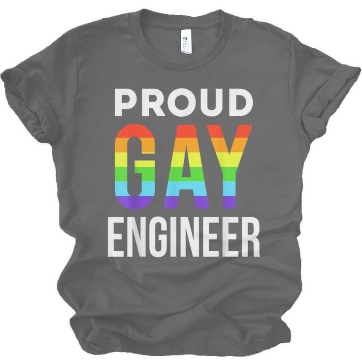 Proud Gay Engineer LGBTQ Rainbow Engineering Graduation Unisex Jersey T-Shirt