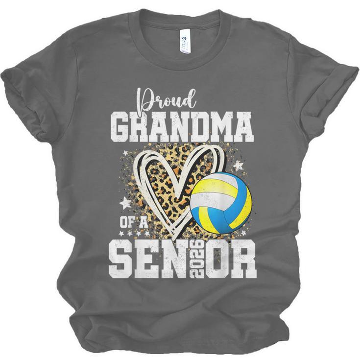 Proud Grandma Of A 2026 Senior Volleyball Graduation Leopard Unisex Jersey T-Shirt