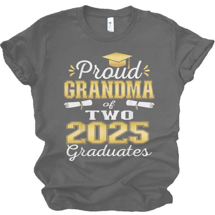 Proud Grandma Of Two 2025 Graduates Graduation Family Unisex Jersey T-Shirt