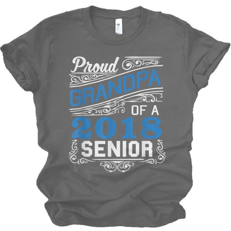 Proud Grandpa Of 2018 Senior T-Shirt Student Graduation Unisex Jersey T-Shirt