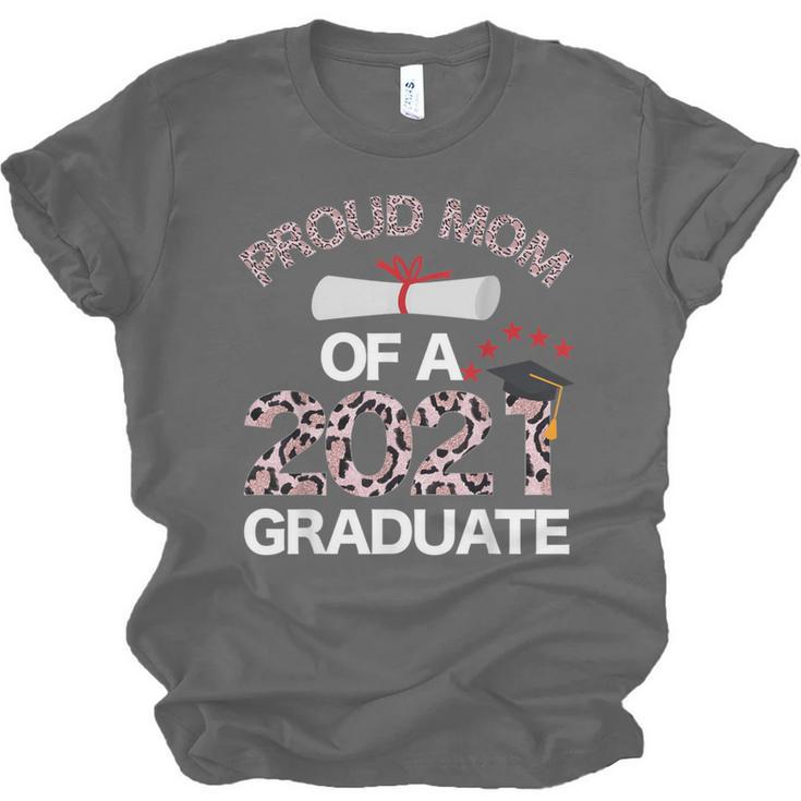 Proud Mom Of A 2021 Graduate Leopard Print Graduation Mama Unisex Jersey T-Shirt