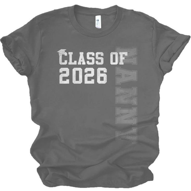 Proud Nanny Of A 2026 Graduate Grad Senior Graduation Unisex Jersey T-Shirt