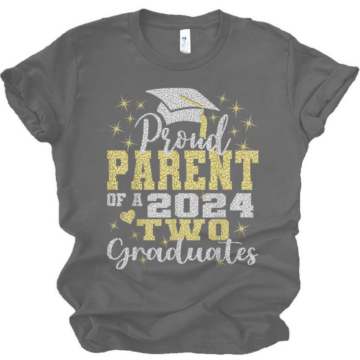 Proud Parent Of Two 2024 Graduate Class 2024 Graduation Unisex Jersey T-Shirt