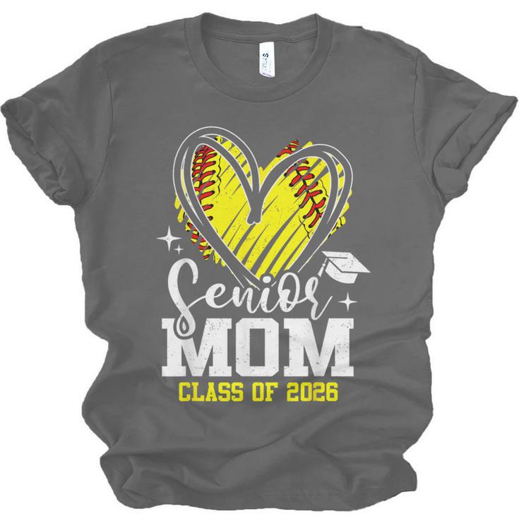 Proud Senior Mom Class Of 2026 Softball Graduation Heart Unisex Jersey T-Shirt