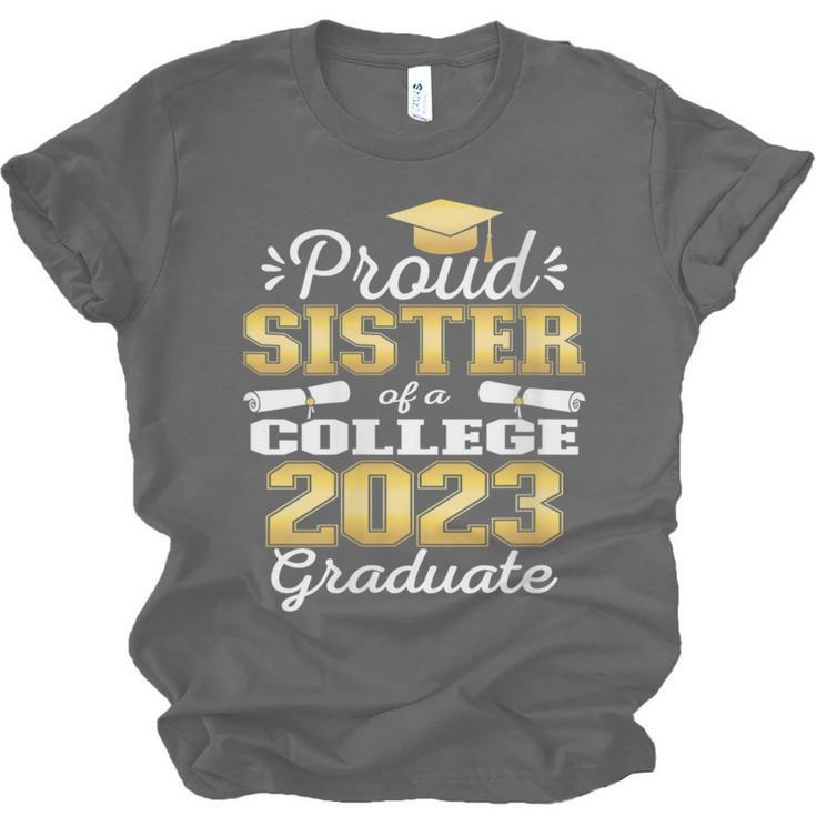 Proud Sister Of 2023 College Graduate Family 23 Graduation Unisex Jersey T-Shirt