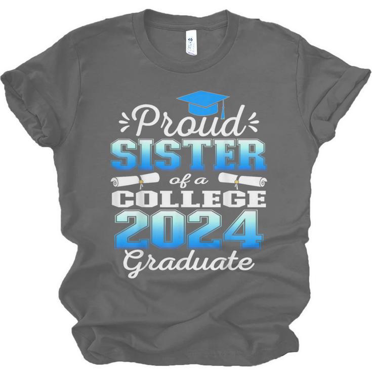 Proud Sister Of 2024 College Graduate Family 24 Graduation Unisex Jersey T-Shirt